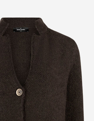 Vee Cardigan Alpacka/Ull Brun