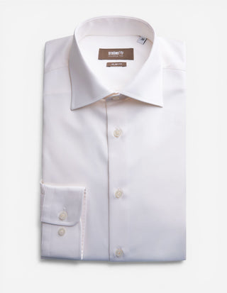 Slim Fit Skjorta Bomull Benvit