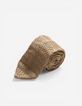 Slips Stickad Zig Zag Guldbeige