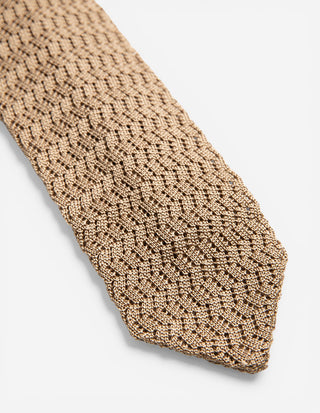 Slips Stickad Zig Zag Guldbeige