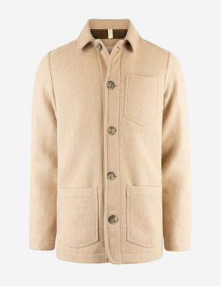 Hoxton Shirt Jacket Herringbone Beige