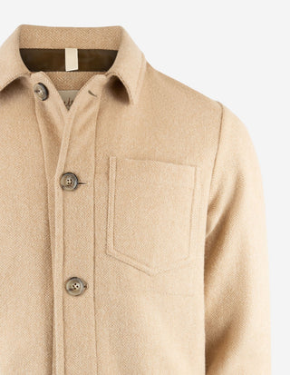 Hoxton Shirt Jacket Herringbone Beige