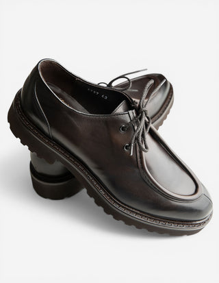 Lace-up Leather Shoe Dark Brown