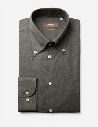 Slim Fit Skjorta Flanell Grön