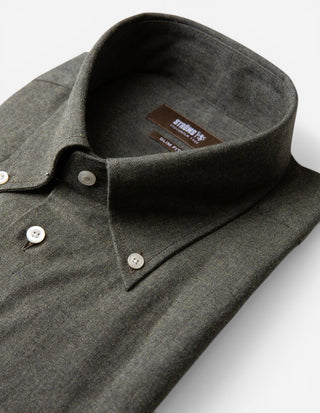 Slim Fit Skjorta Flanell Grön