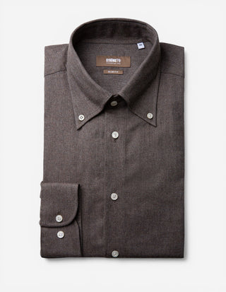 Slim Fit Skjorta Flanell Brun