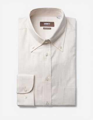 Regular Fit Skjorta Flanell Benvit
