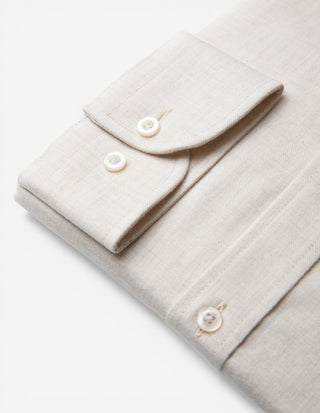 Regular Fit Skjorta Flanell Benvit