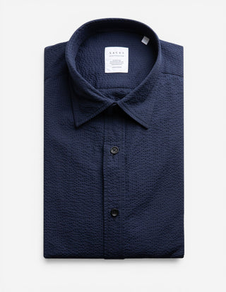 Seersucker Shirt Navy
