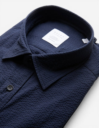 Seersucker Shirt Navy