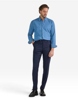 Davide Byxa Flanell Navy