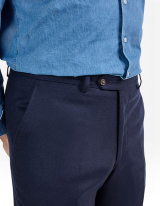 Davide Byxa Flanell Navy