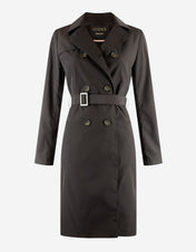 Dubbelknäppt Trenchcoat Ofodrad Svart