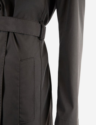 Dubbelknäppt Trenchcoat Ofodrad Svart