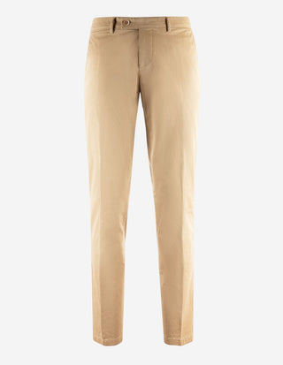 Regular Chinos Bomull Stretch Mörkbeige