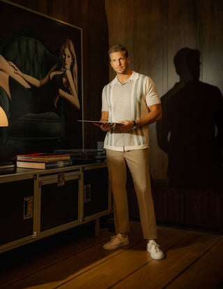 Regular Chinos Bomull Stretch Mörkbeige