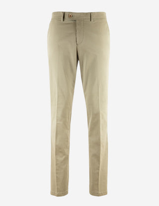 Regular Chinos Bomull Stretch Mossgrön