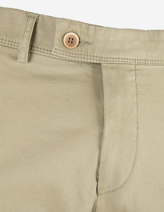 Regular Chinos Bomull Stretch Mossgrön