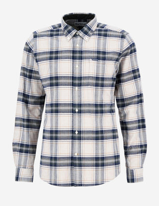 Betsom Skjorta Tailored Fit Flanell Rutig Beige/Blå