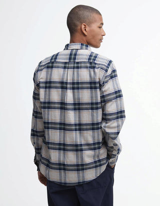 Betsom Skjorta Tailored Fit Flanell Rutig Beige/Blå