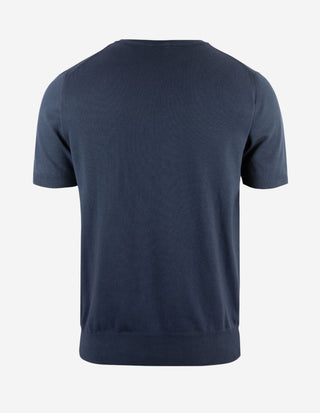 T-shirt Finstickad Bomull Marinblå