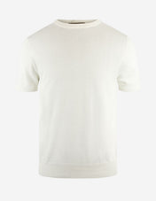 T-shirt Finstickad Bomull Benvit