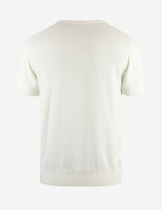 T-shirt Finstickad Bomull Benvit
