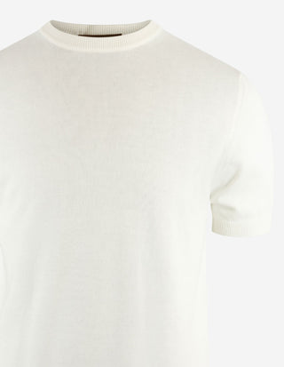 T-shirt Finstickad Bomull Benvit