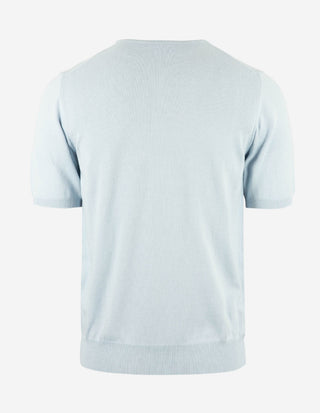 T-shirt Finstickad Bomull Ljusblå