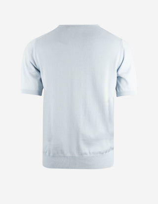 T-shirt Finstickad Bomull Ljusblå