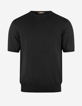 T-shirt Finstickad Bomull Svart