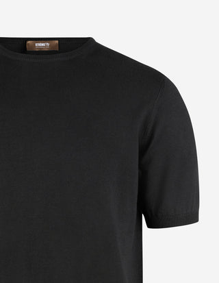 T-shirt Finstickad Bomull Svart