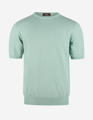 T-shirt Finstickad Bomull Grön