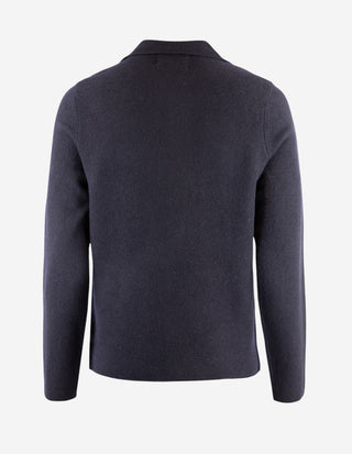 Ferndale Stickad Overshirt Ull Navy