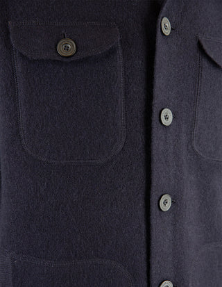 Ferndale Stickad Overshirt Ull Navy