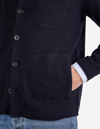 Ferndale Stickad Overshirt Ull Navy