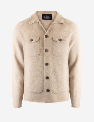 Ferndale Stickad Overshirt Ull Beige
