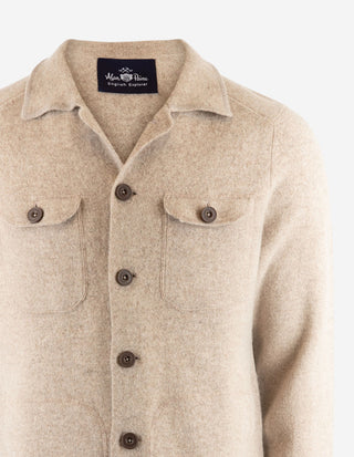 Ferndale Stickad Overshirt Ull Beige