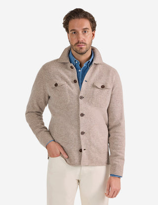 Ferndale Stickad Overshirt Ull Beige