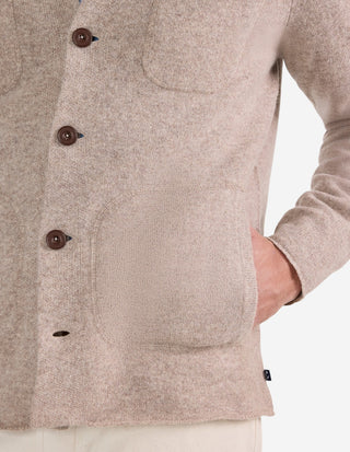 Ferndale Stickad Overshirt Ull Beige