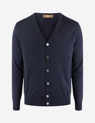 Cardigan Merinoull Marinblå