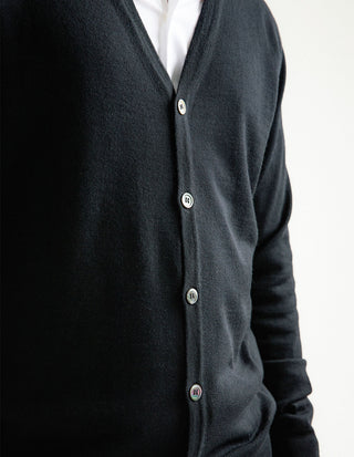 Cardigan Merinoull Svart