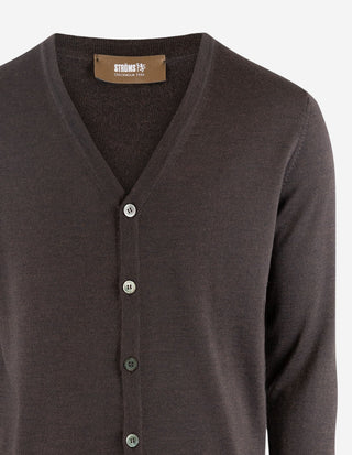 Cardigan Merinoull Brun