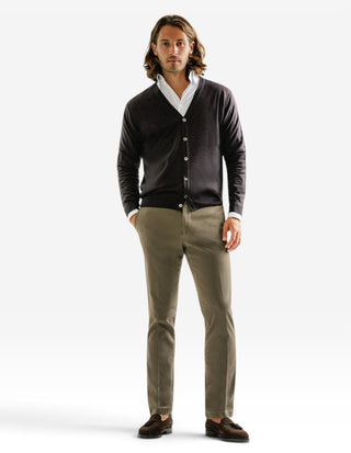 Cardigan Merinoull Brun
