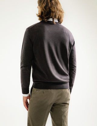 Cardigan Merinoull Brun