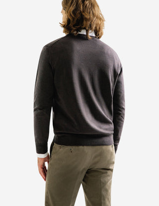 Cardigan Merinoull Brun