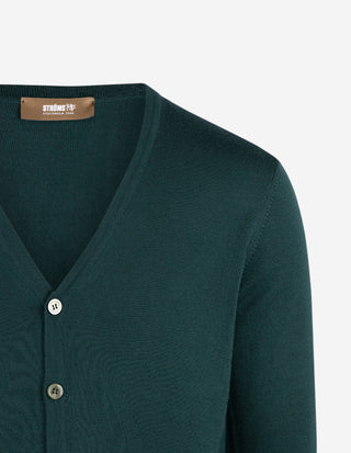 Cardigan Merinoull Mörkgrön