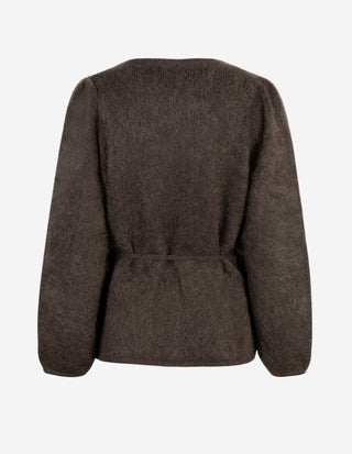 Fredrikke Cardigan Mohair Mörkbrun