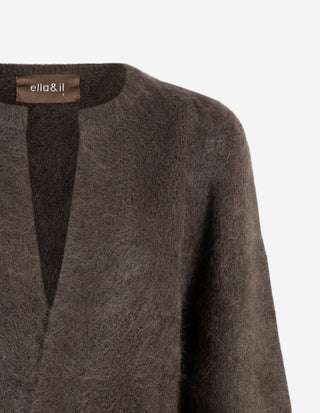 Fredrikke Cardigan Mohair Mörkbrun
