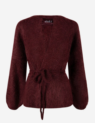 Fredrikke Cardigan Mohair Burgundy